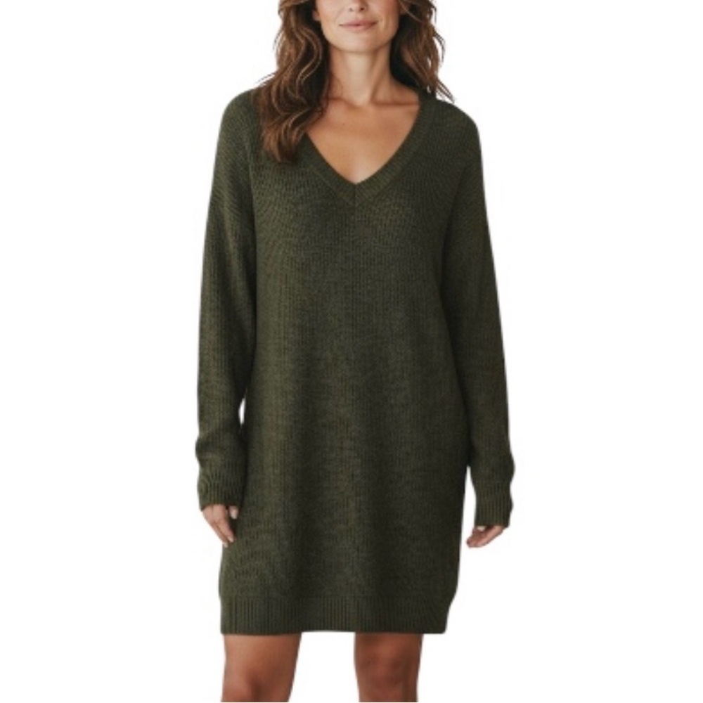Old Navy Olive Green SoSoft Cotton Blend Sweater Dress S